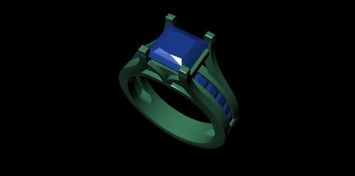 Fashion Diamond Ring For Women 3d Print Model 3D print model_5
