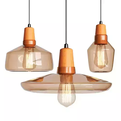 Irregular Three Head Glass Chandelier