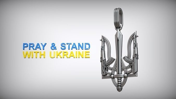 Ukrainian State Symbol Trident Sword Army Emblem  3D print model