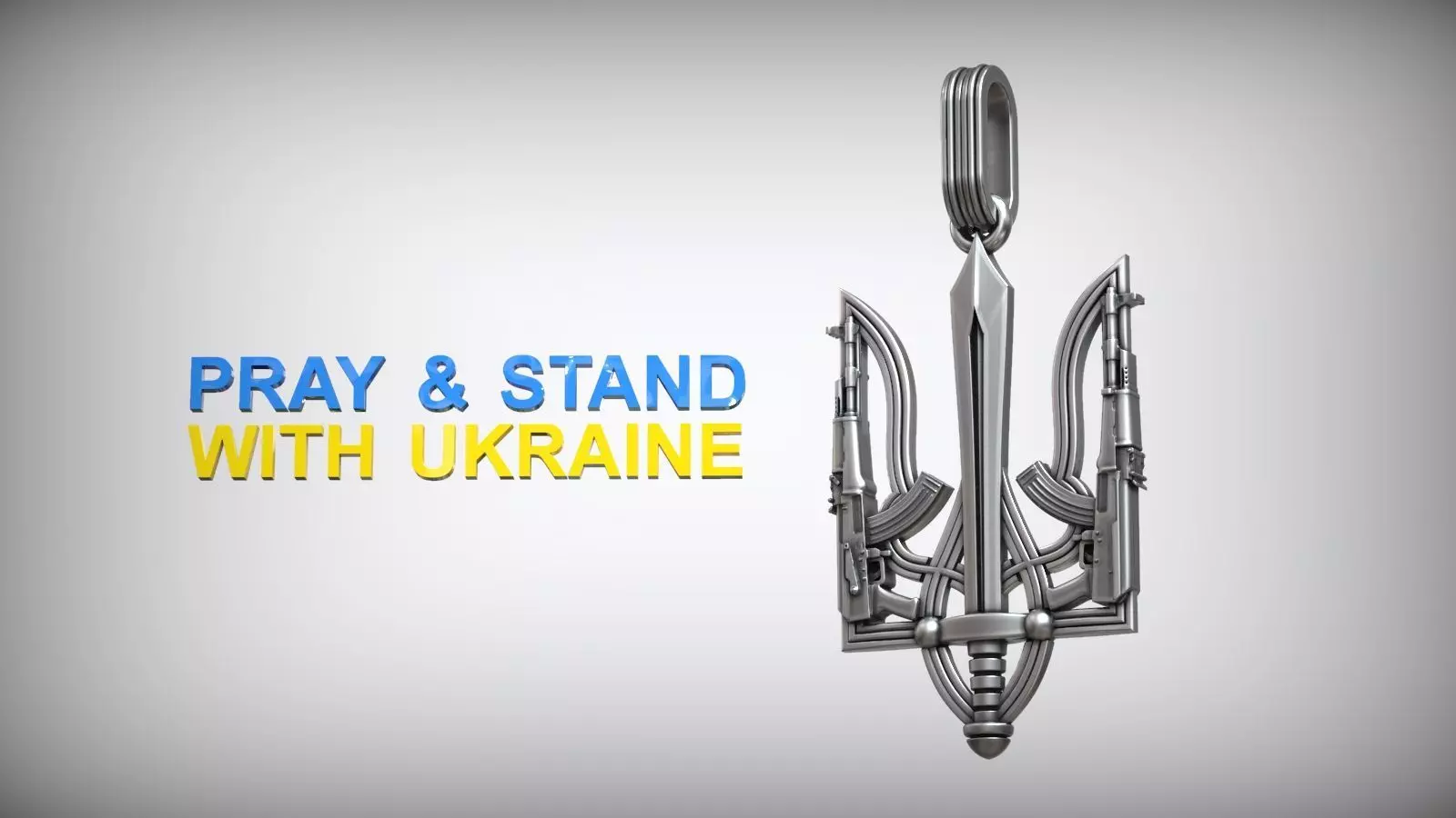 Ukrainian State Symbol Trident Sword Army Emblem 3D print model_0