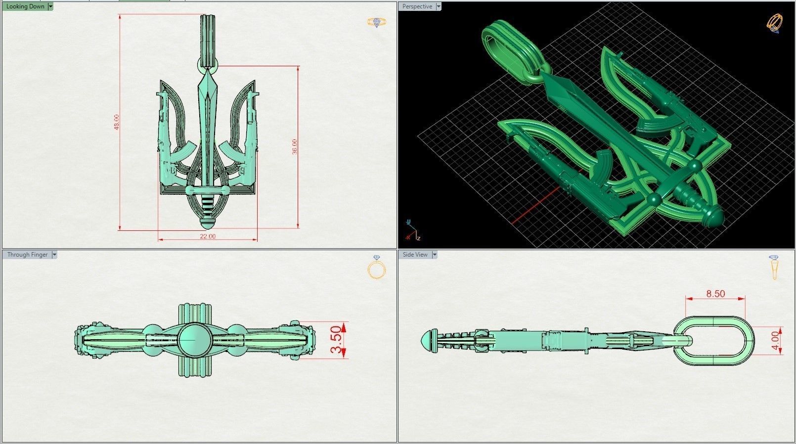 Ukrainian State Symbol Trident Sword Army Emblem 3D print model_7