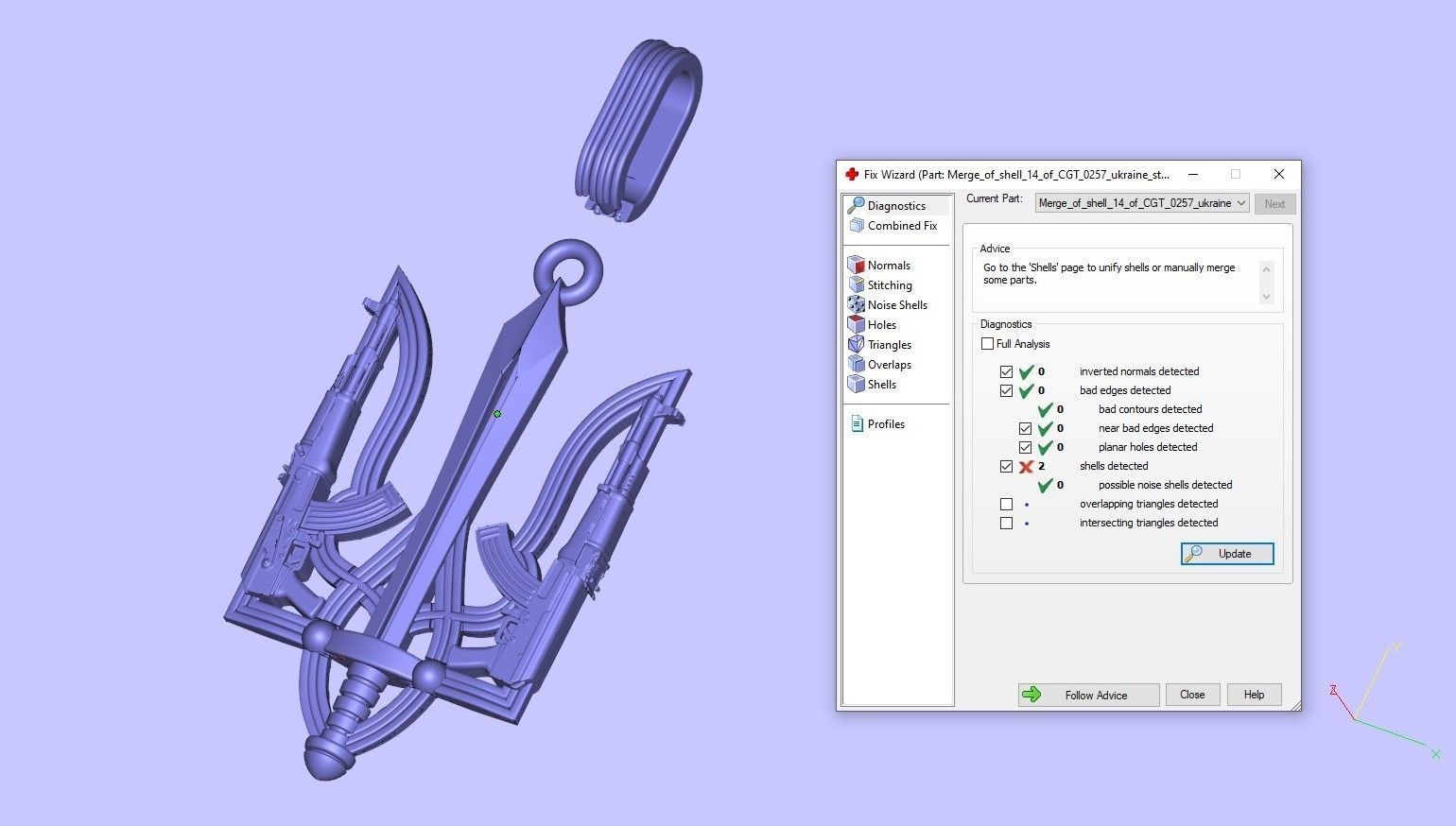 Ukrainian State Symbol Trident Sword Army Emblem 3D print model_8