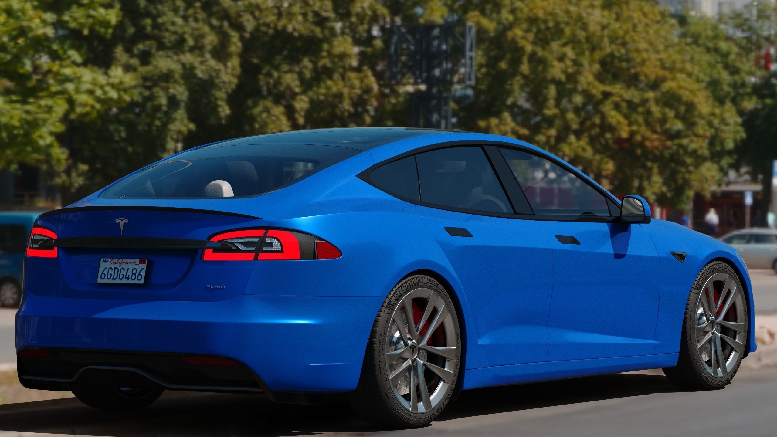 Tesla model S 2021 PLAID 3D model_7