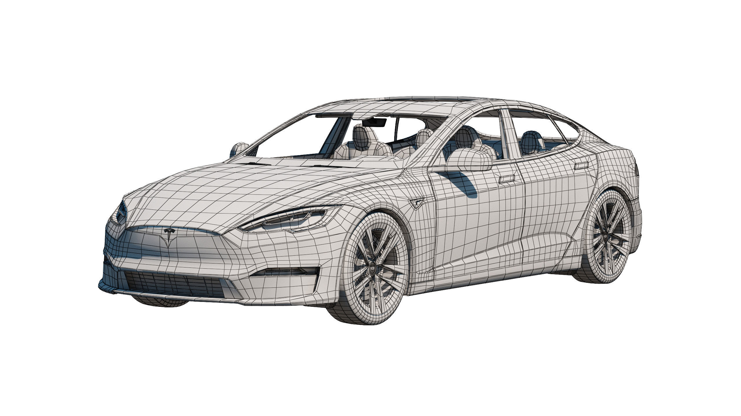 Tesla model S 2021 PLAID 3D model_8