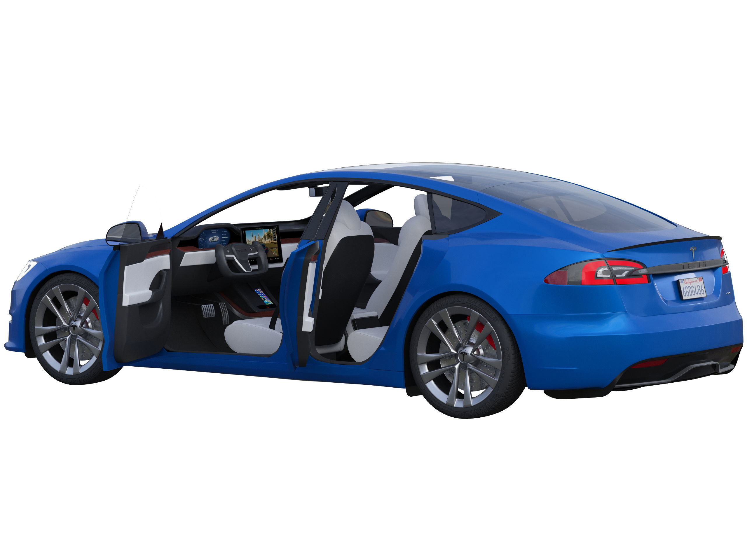 Tesla model S 2021 PLAID 3D model_5