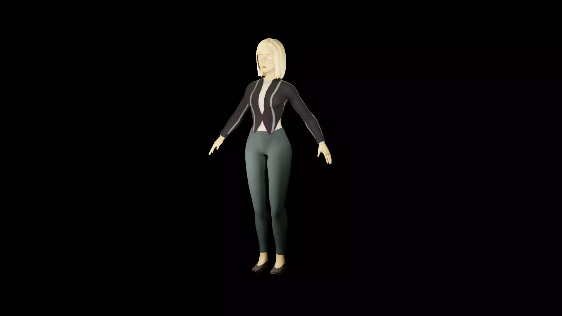 Low Poly Stylized Girl Low-poly 3D model_0