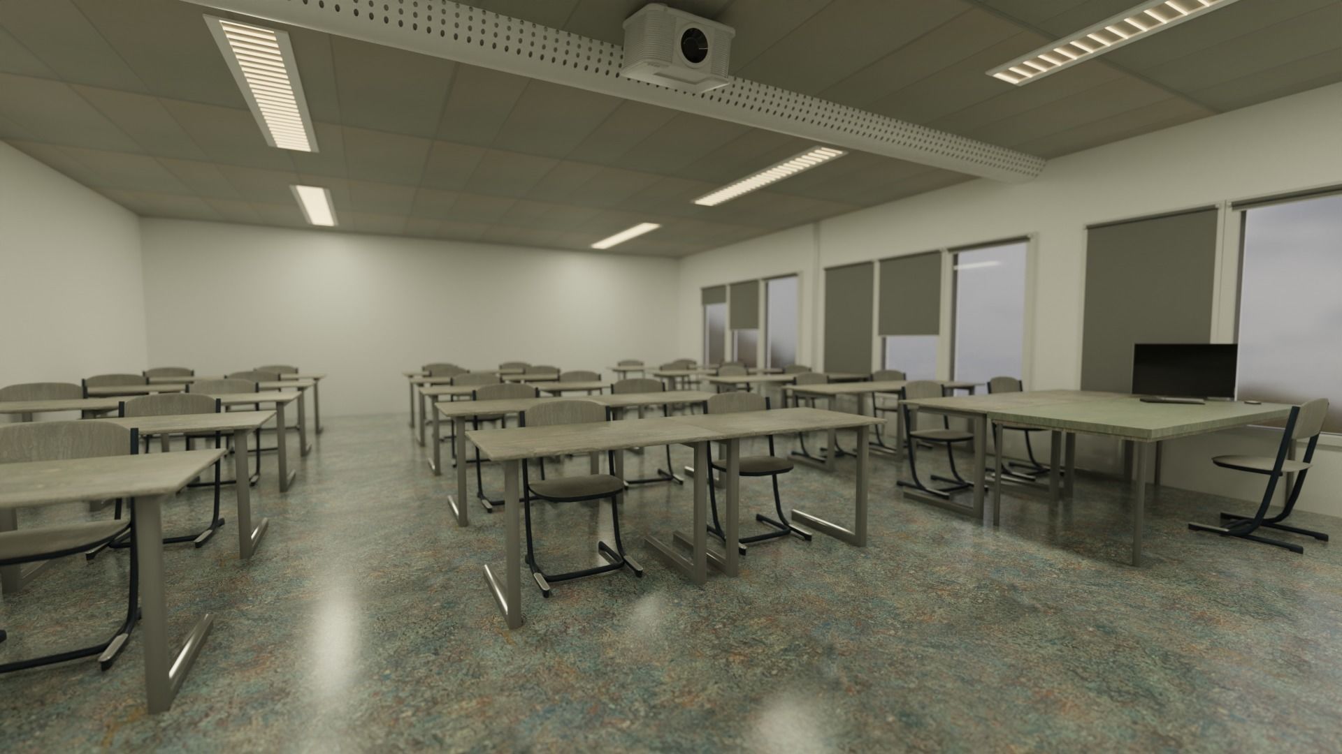 Dutch Classroom Free low-poly 3D model_5