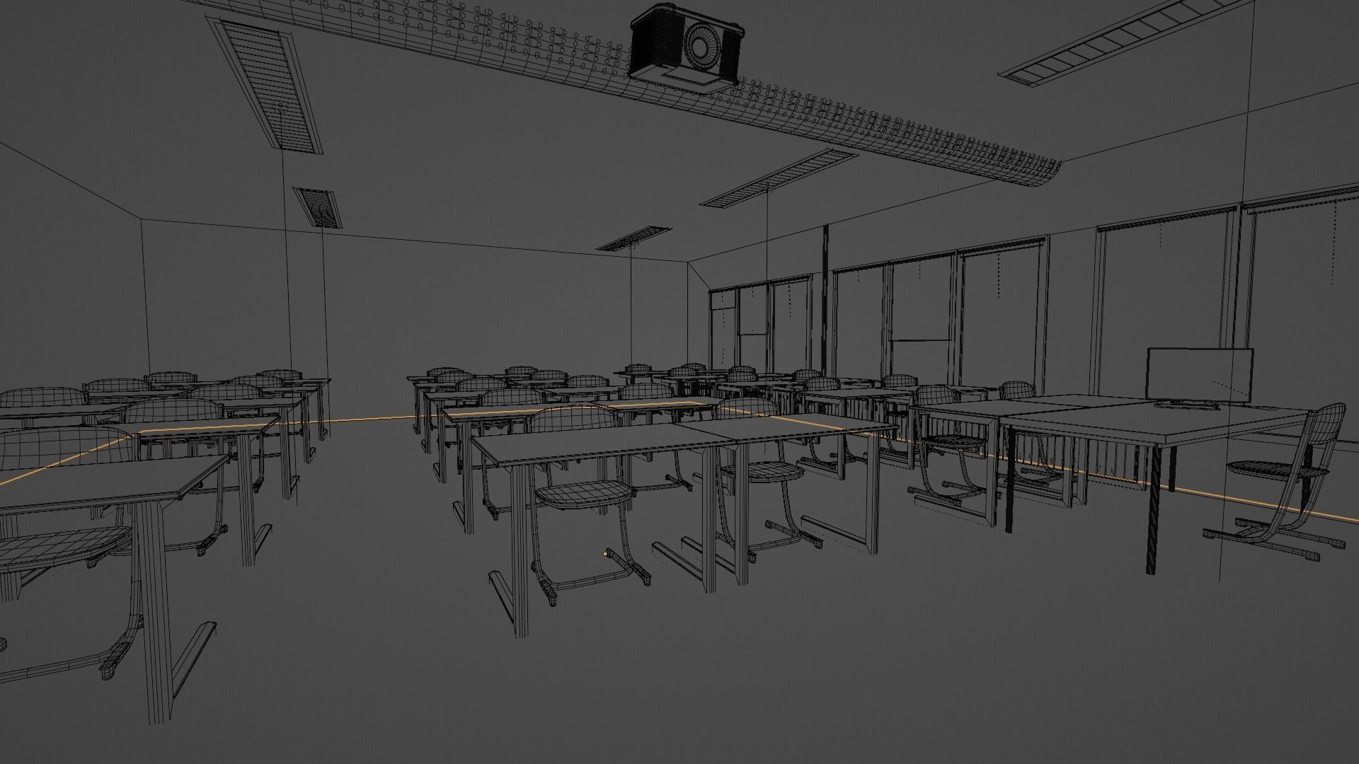 Dutch Classroom Free low-poly 3D model_6