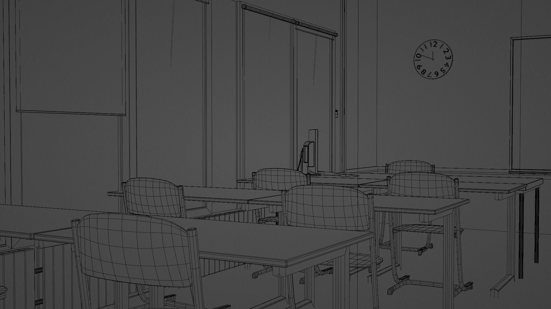 Dutch Classroom Free low-poly 3D model_4