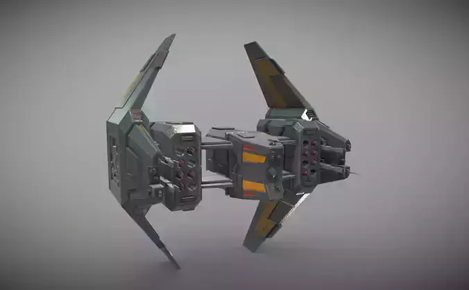 Sci-Fi Type-C Combat Drone Low-poly 3D model