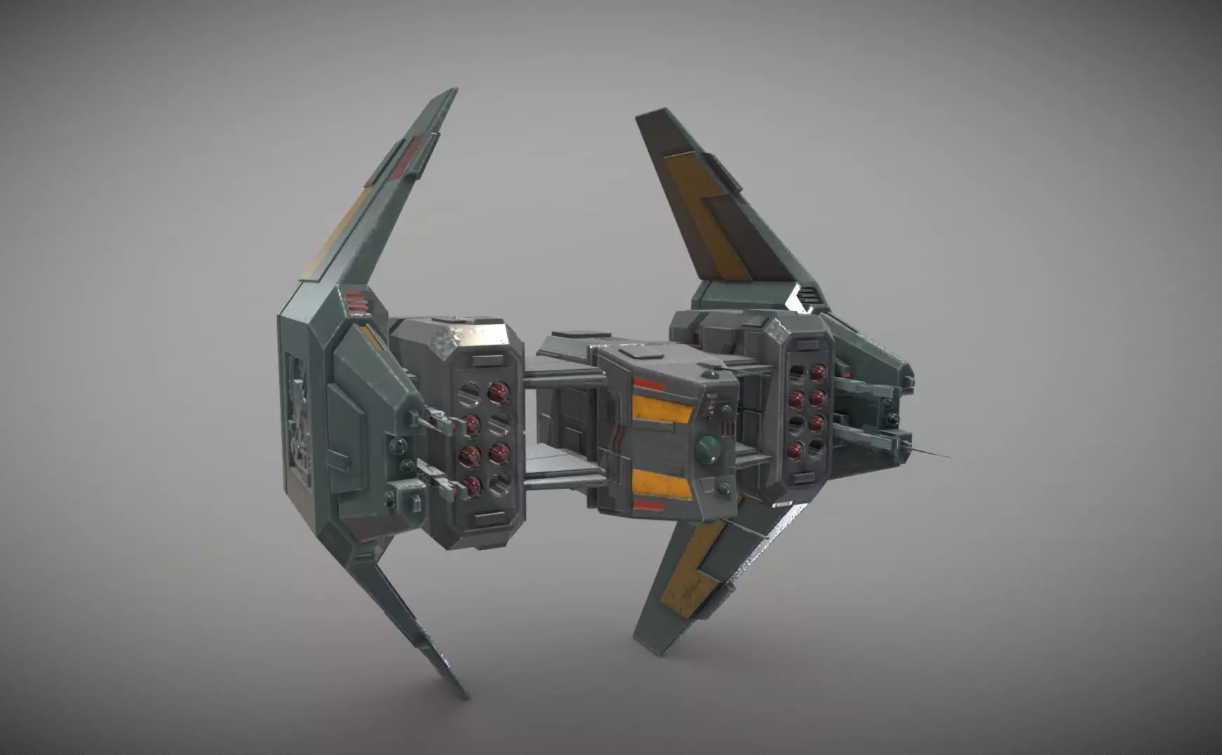 Sci-Fi Type-C Combat Drone Low-poly 3D model_0