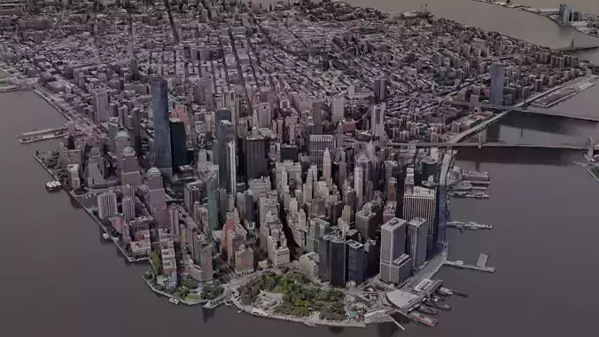 NewYork City Manhattan Free low-poly 3D model