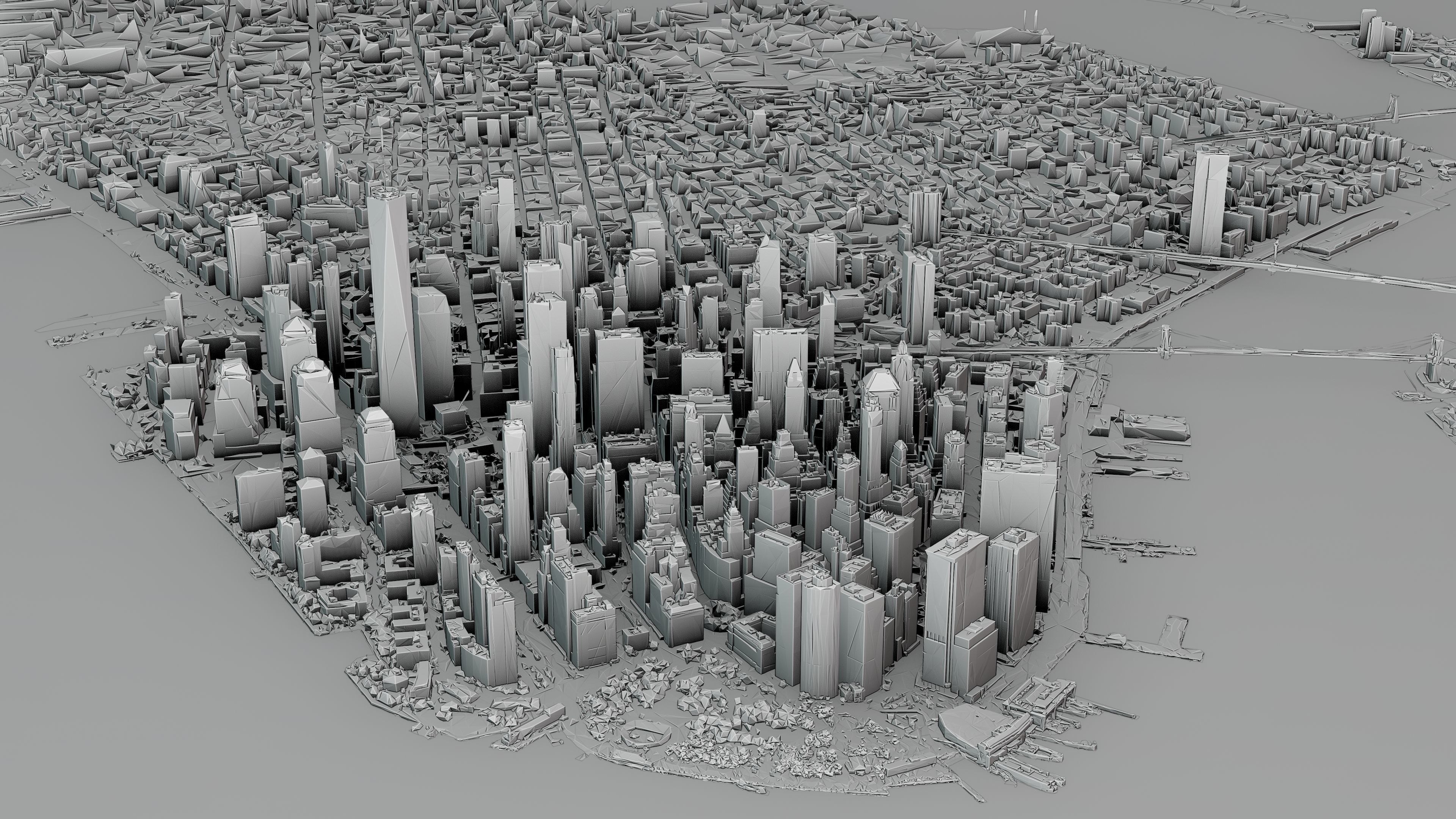 NewYork City Manhattan Free low-poly 3D model_9