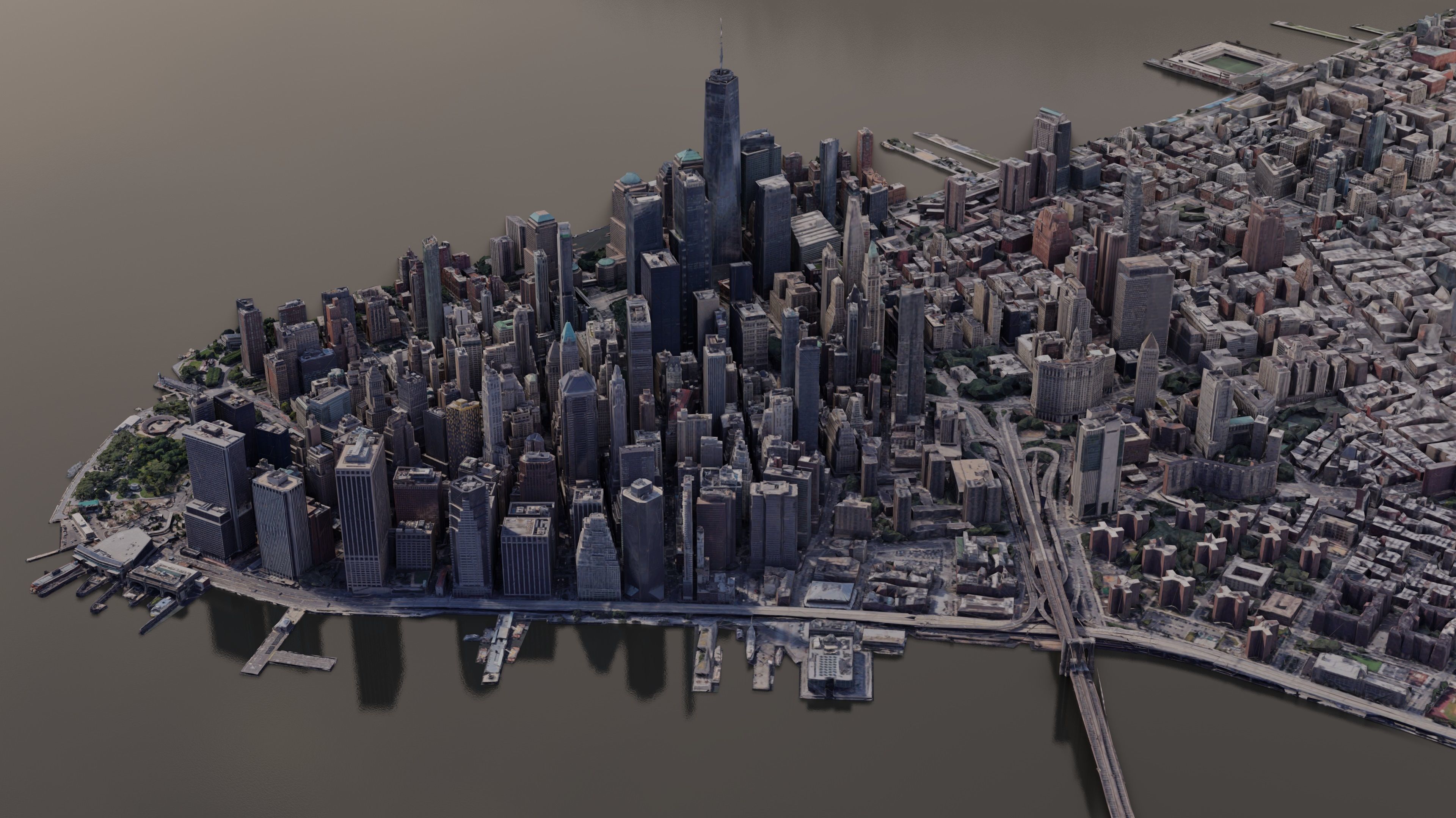 NewYork City Manhattan Free low-poly 3D model_2