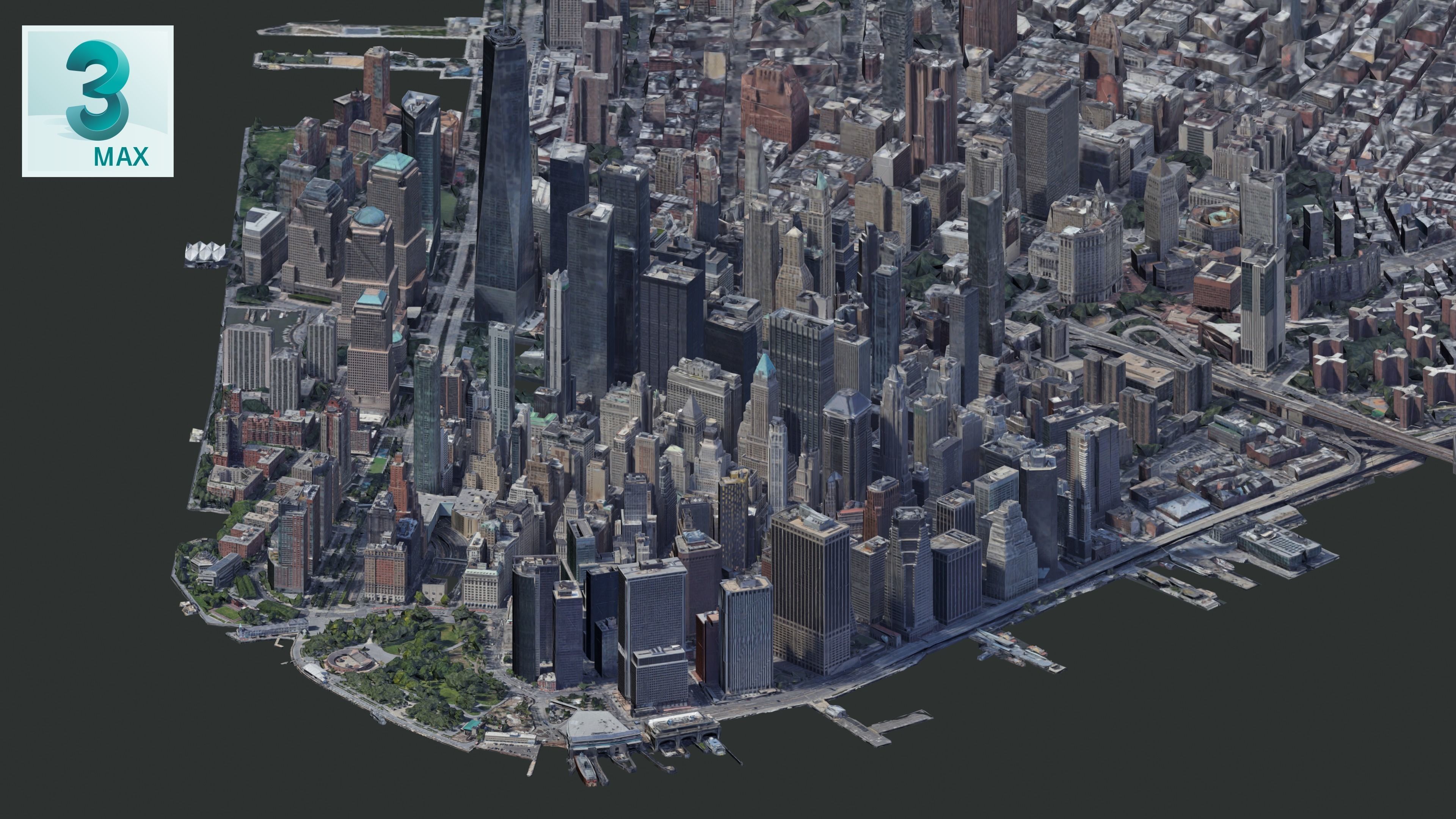 NewYork City Manhattan Free low-poly 3D model_6