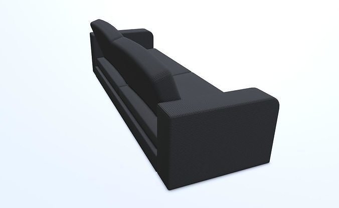 Sofa - Couch Low-poly 3D model 7