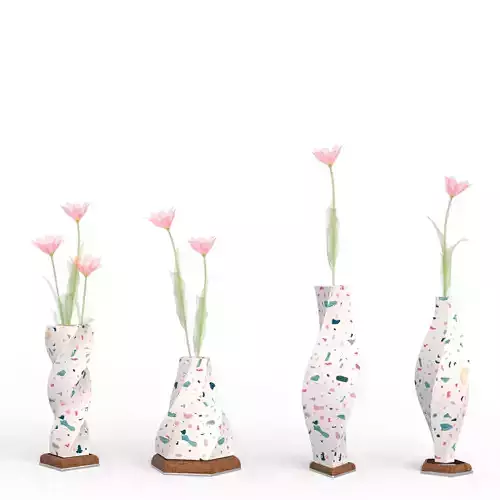 Parametric flower pot scene 3D model