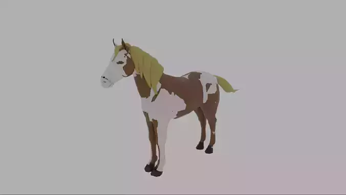 low poly horse rigged