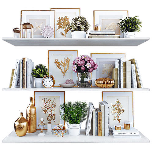 Decor set 076 Low-poly 3D model