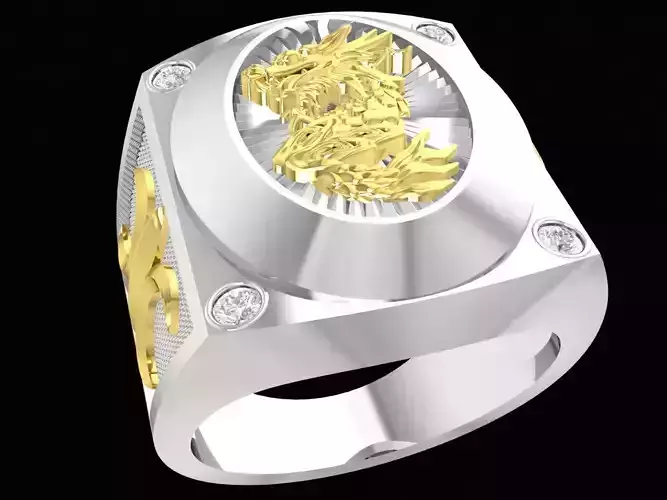 luxury korea dragon men ring 3365