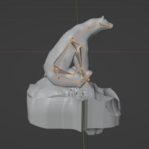 Sad white bear on a melting iceberg 3D print model_1