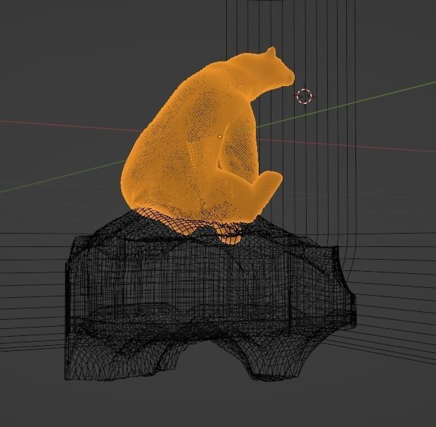 Sad white bear on a melting iceberg 3D print model_3