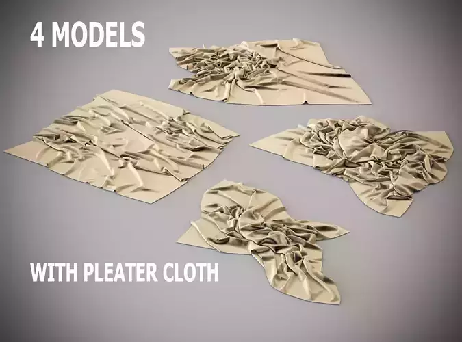 4 Models with pleated cloth