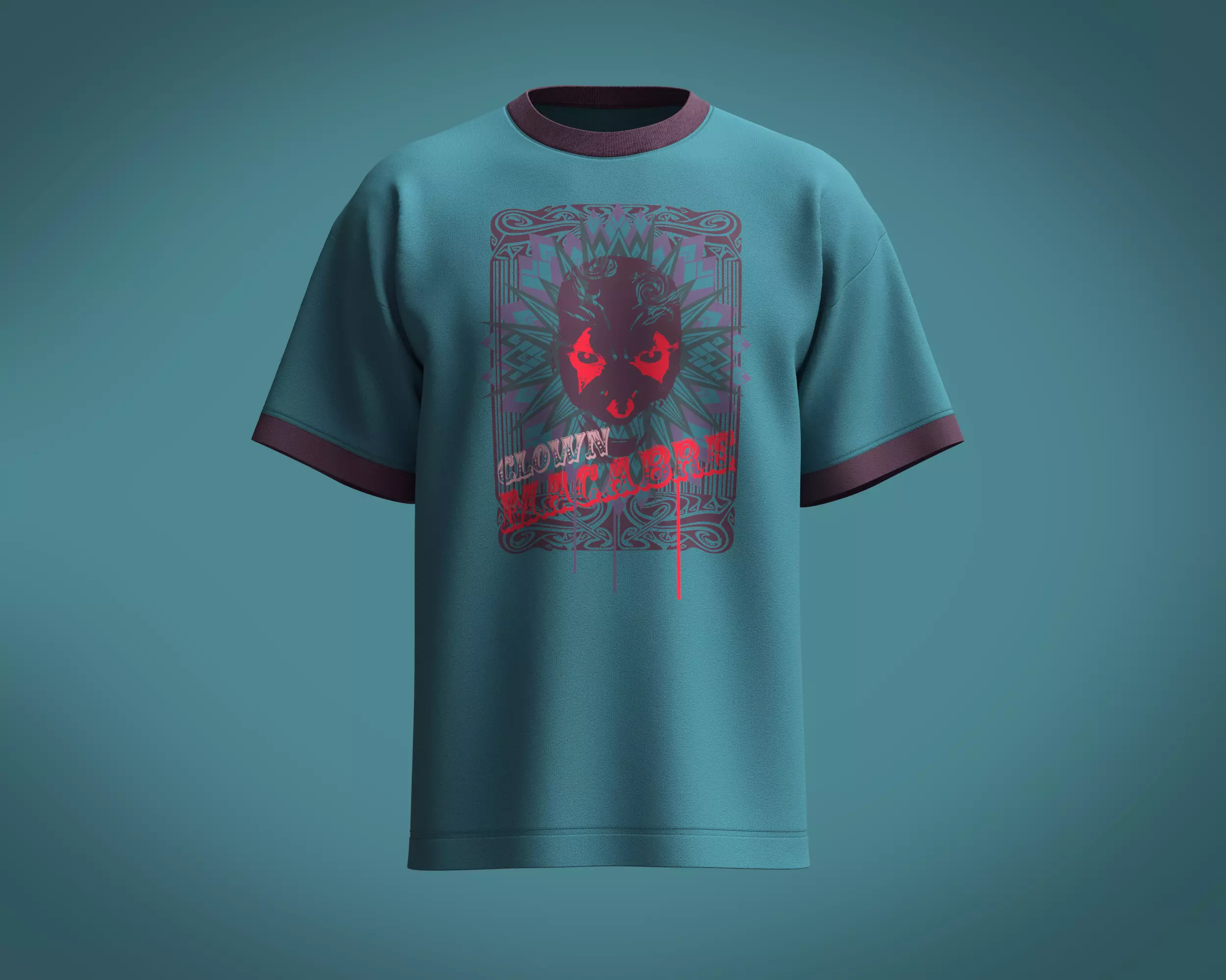 T Shirt-Clown shirt with design 3D model_0