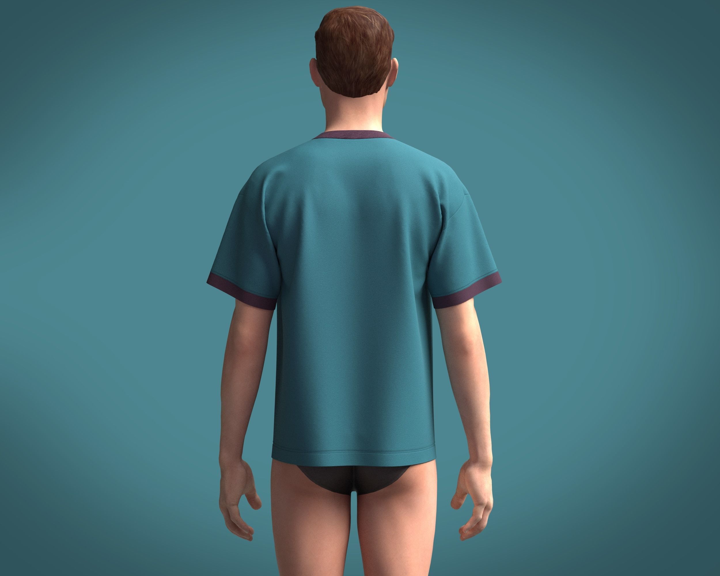 T Shirt-Clown shirt with design 3D model_7