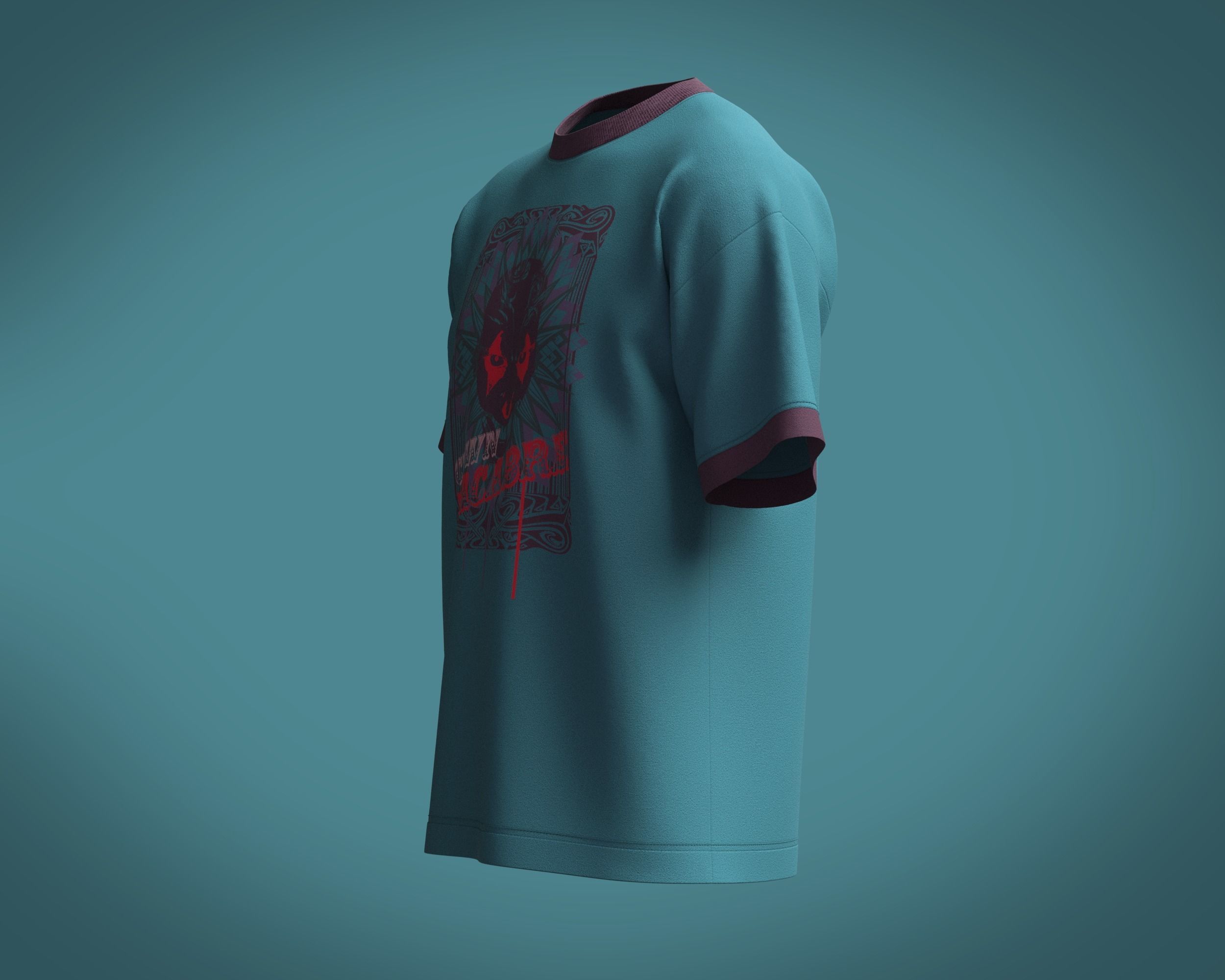 T Shirt-Clown shirt with design 3D model_6