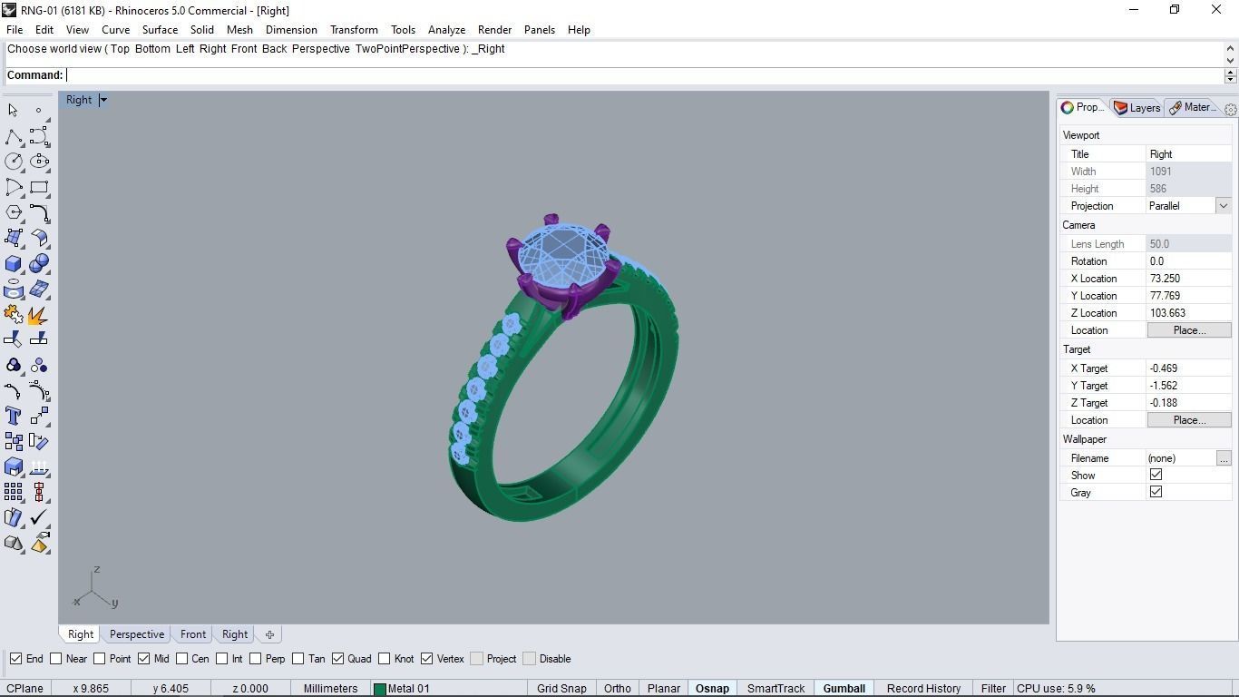 Solitaire Ring  3D print model_17