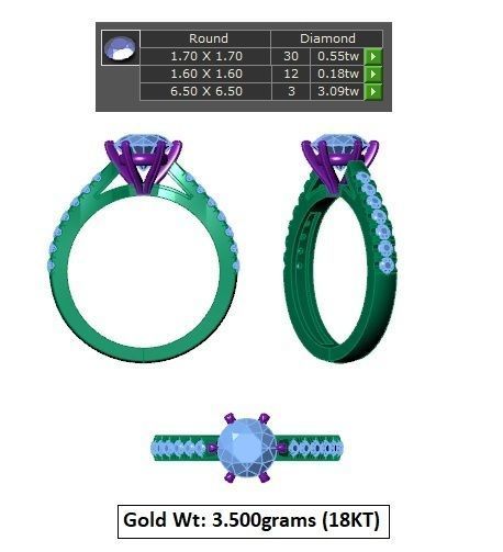 Solitaire Ring  3D print model_1