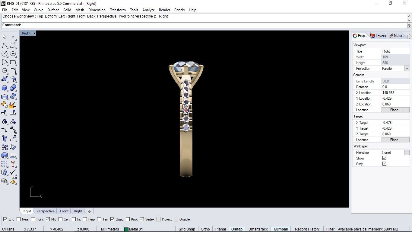 Solitaire Ring  3D print model_12