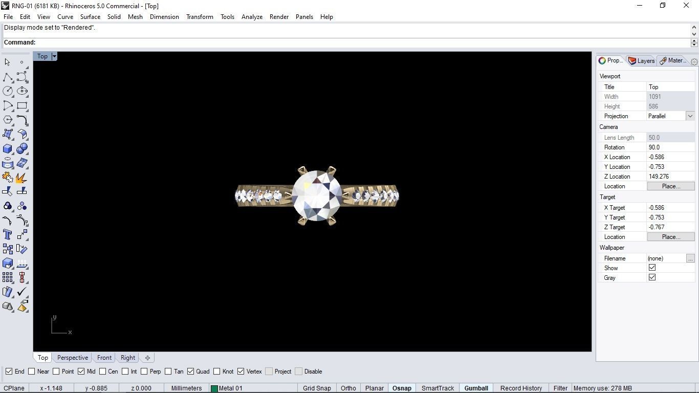 Solitaire Ring  3D print model_2