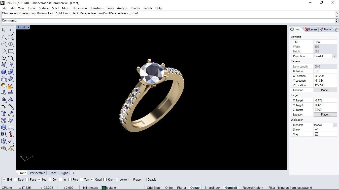 Solitaire Ring  3D print model_5