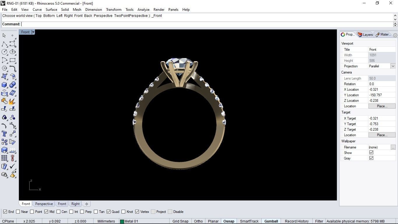 Solitaire Ring  3D print model_3