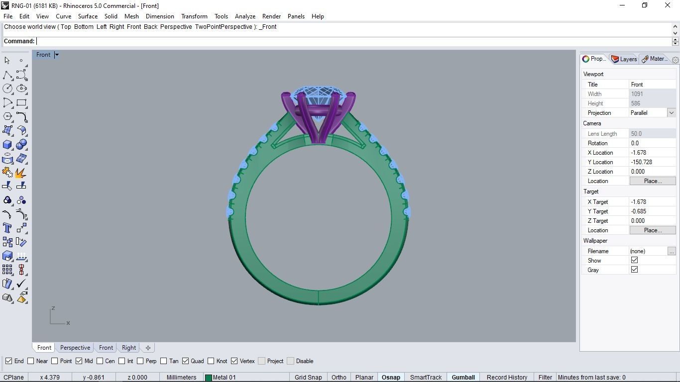 Solitaire Ring  3D print model_8