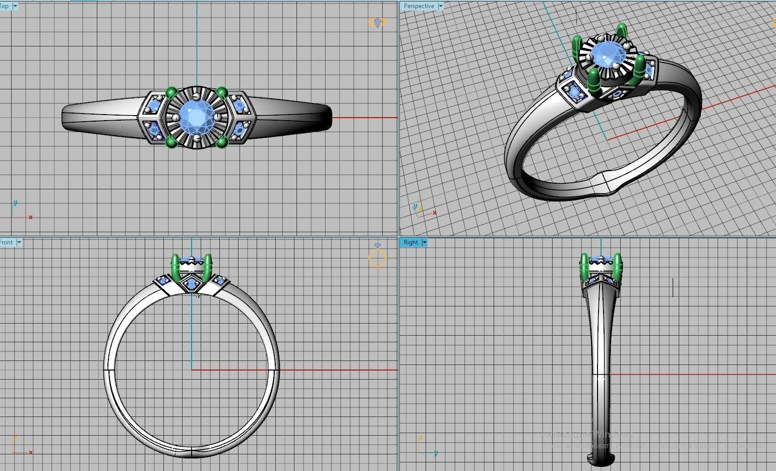 Diamond ring 3D print model_5