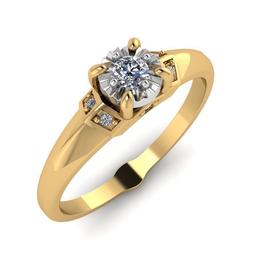 Diamond ring 3D print model_3
