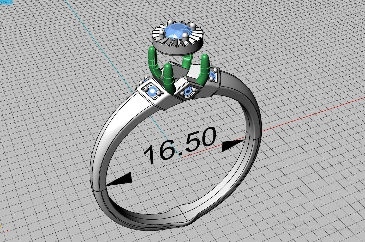 Diamond ring 3D print model_6