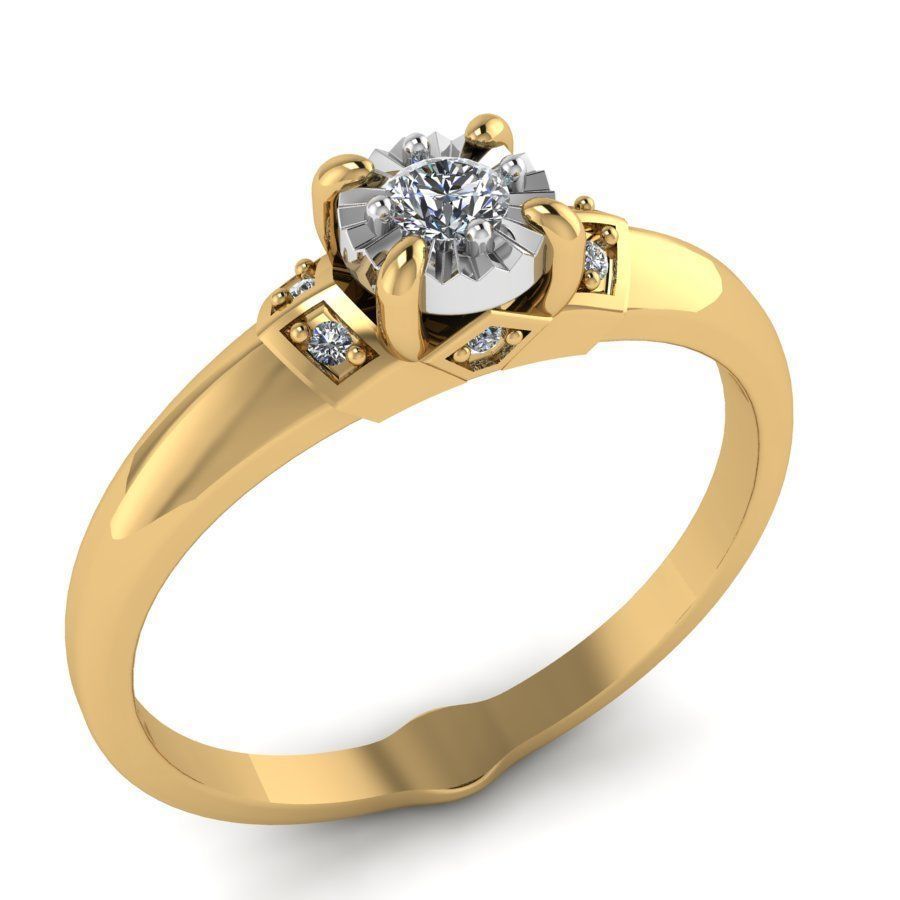 Diamond ring 3D print model_1