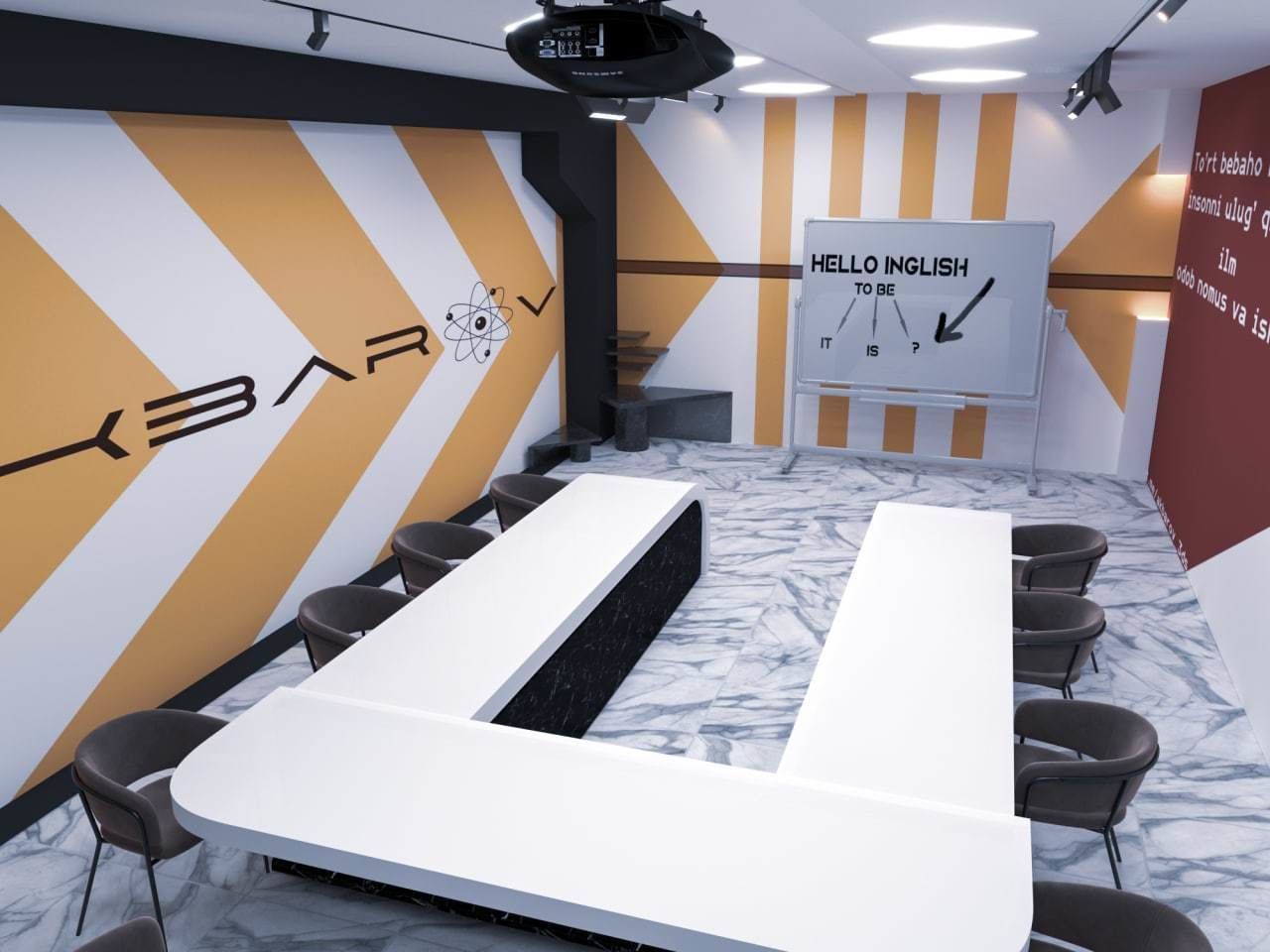 education school Low-poly 3D model_1