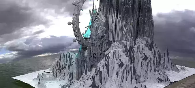 Mount Olympus  Snow Temples 3D model