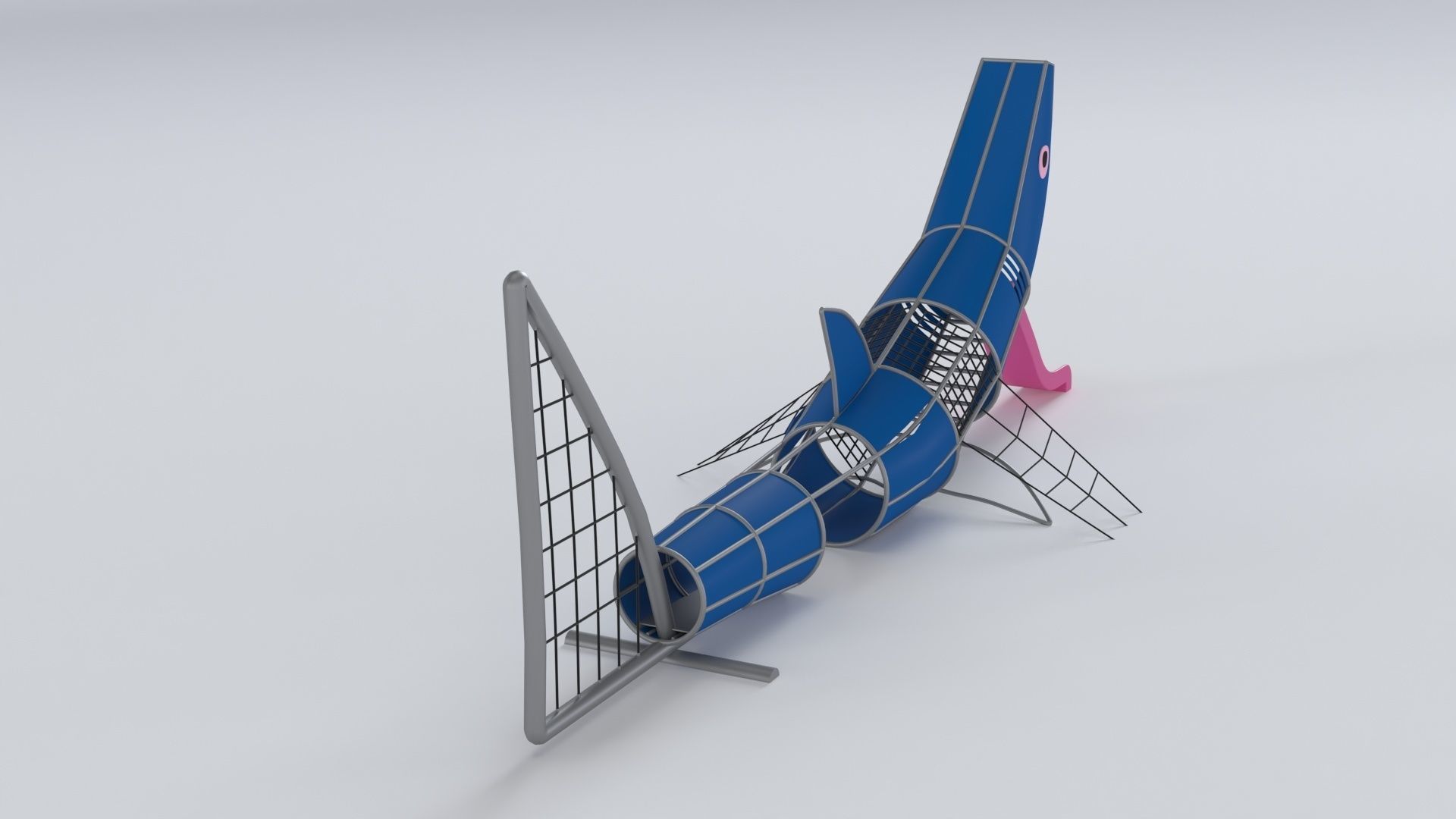 Childrens playground shark 3d model Low-poly 3D model_1