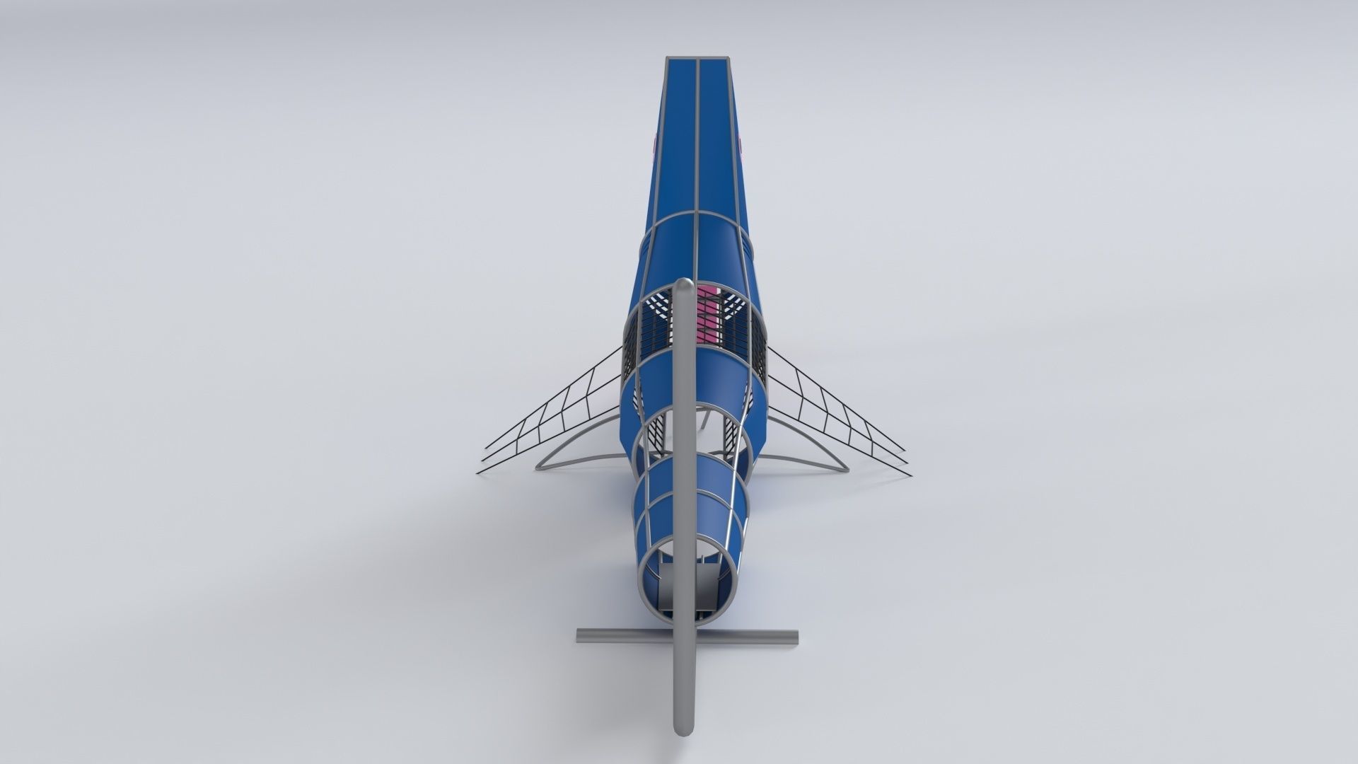 Childrens playground shark 3d model Low-poly 3D model_3