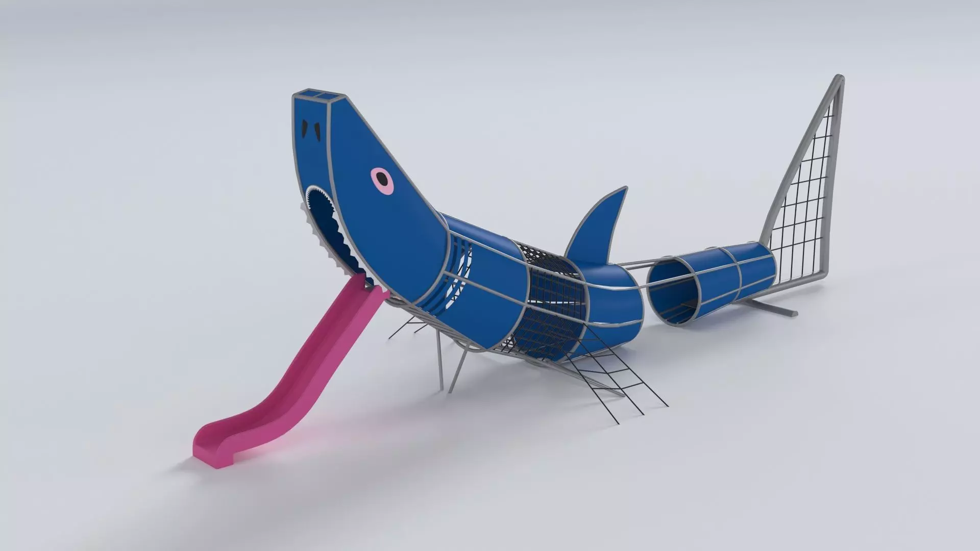 Childrens playground shark 3d model Low-poly 3D model_0