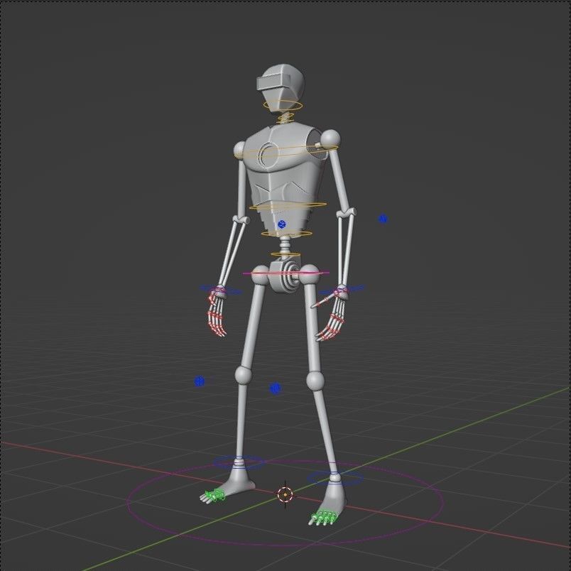 Humanoid Robot Low-poly 3D model_3