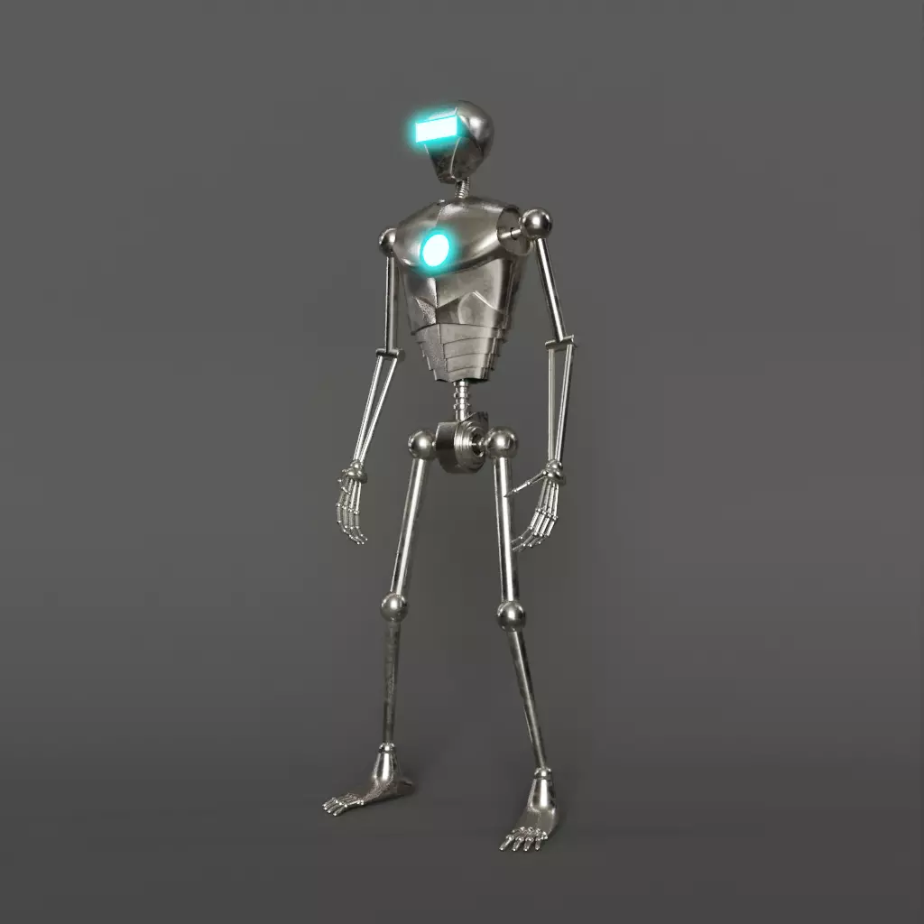 Humanoid Robot Low-poly 3D model_0
