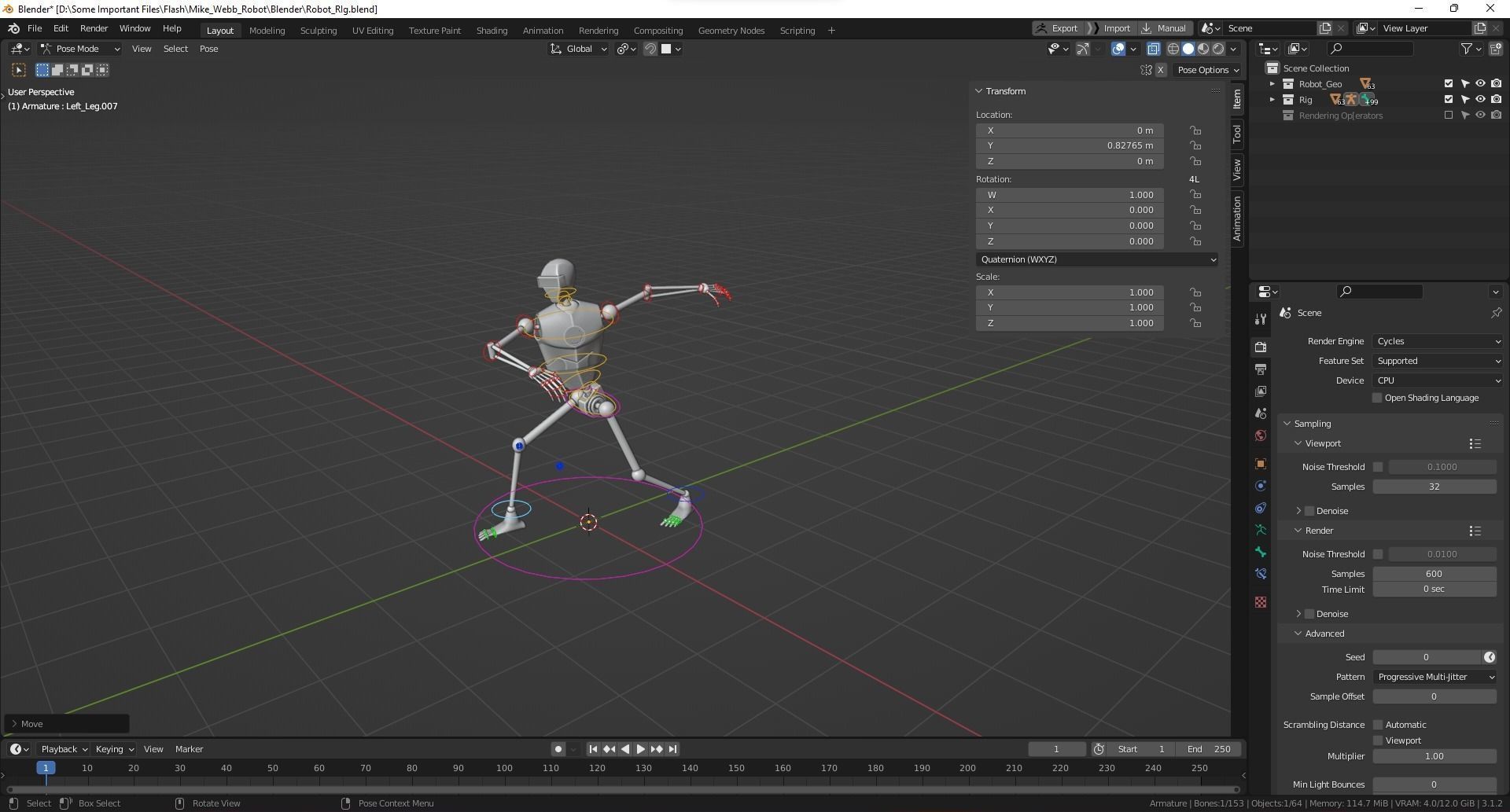 Humanoid Robot Low-poly 3D model_5