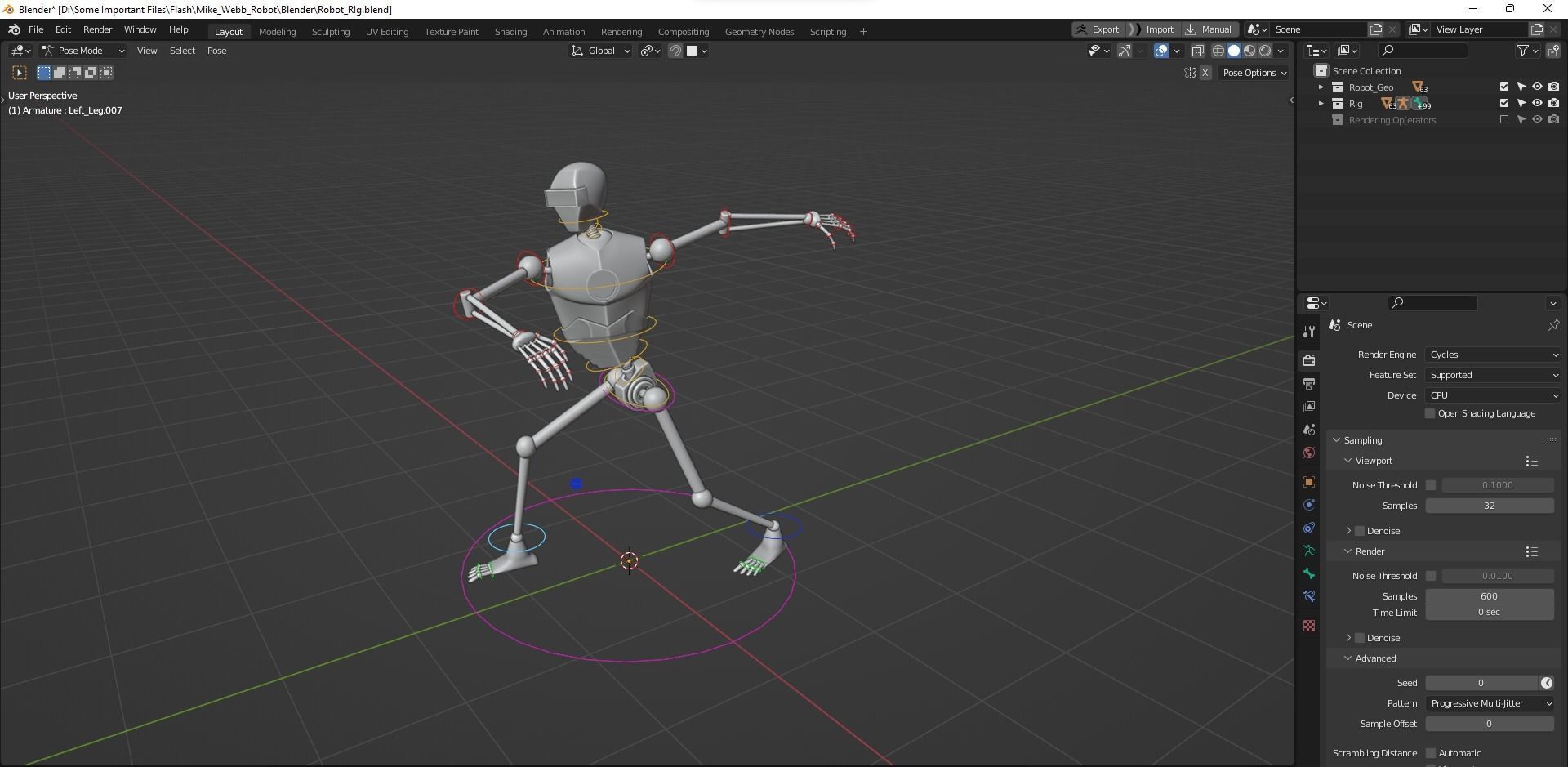 Humanoid Robot Low-poly 3D model_6